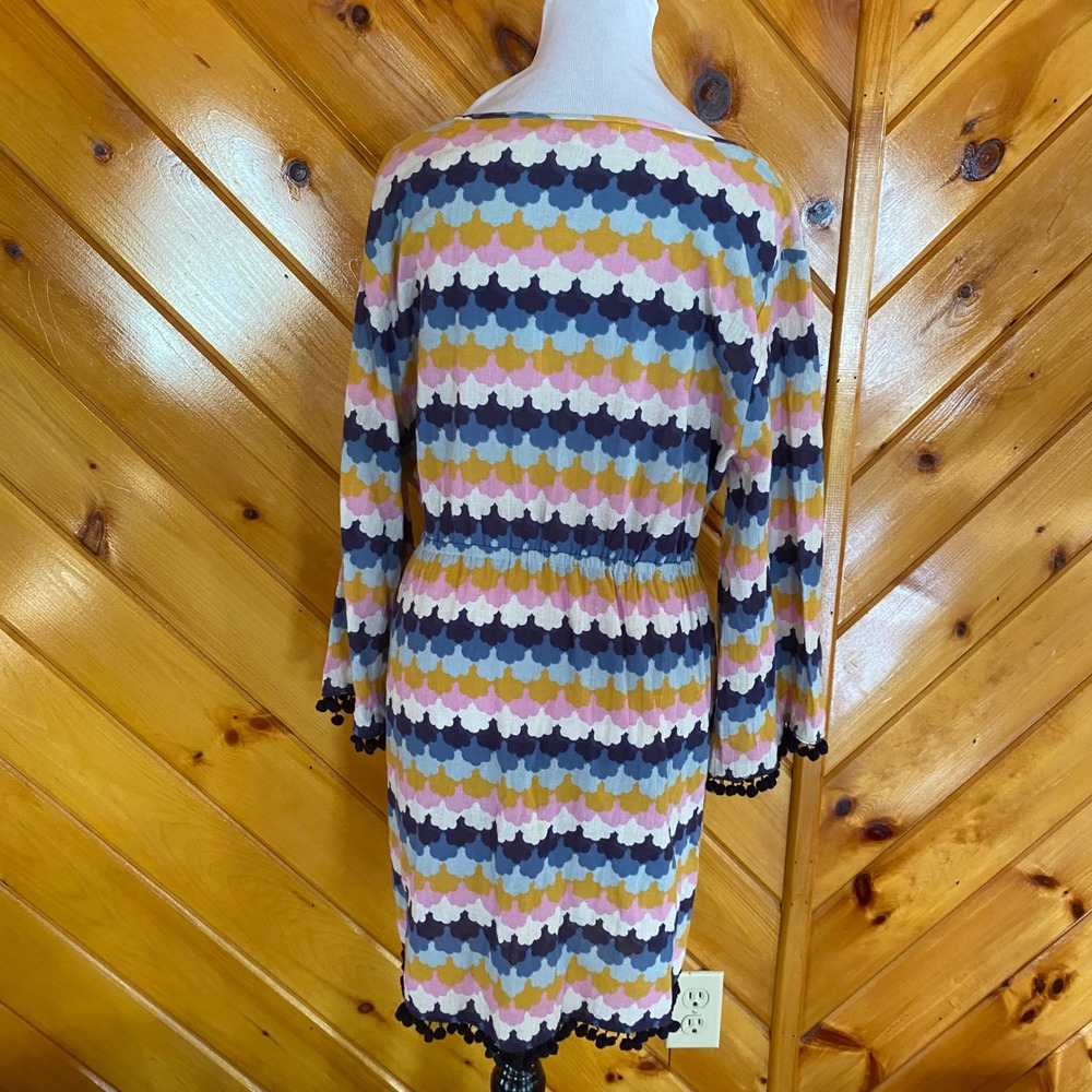 Boden Women's Multicolor Stripe Cloud Print Beach Cotton Dress M gauzy - Picture 6 of 7